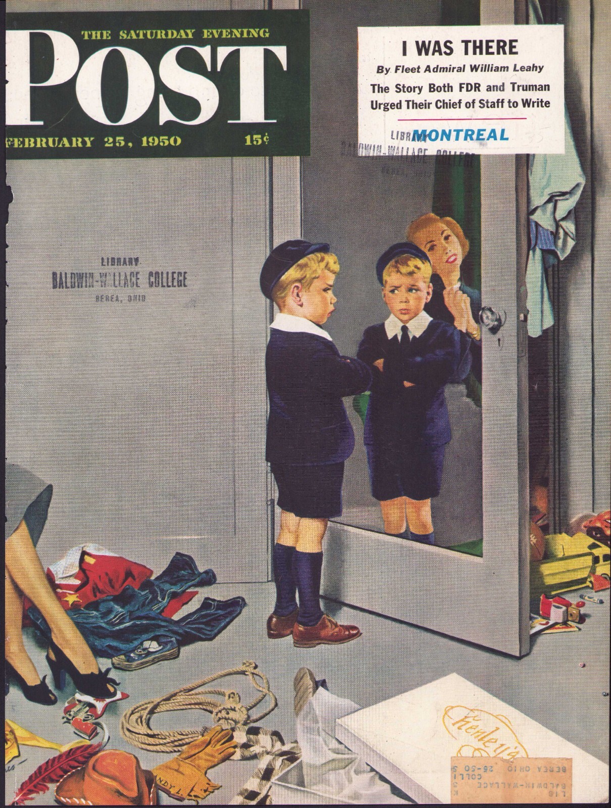 1950 FEB 25 New Blue Suit SATURDAY EVENING POST COVER ONLY #2 George Hughes