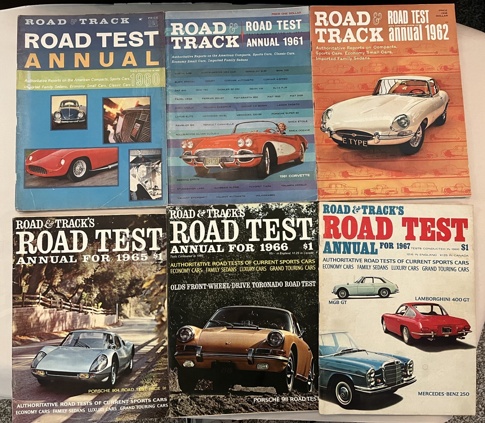 1960-62 64 65-67 70 71 Road & Track Road Test Annuals-Your choice-See Contents