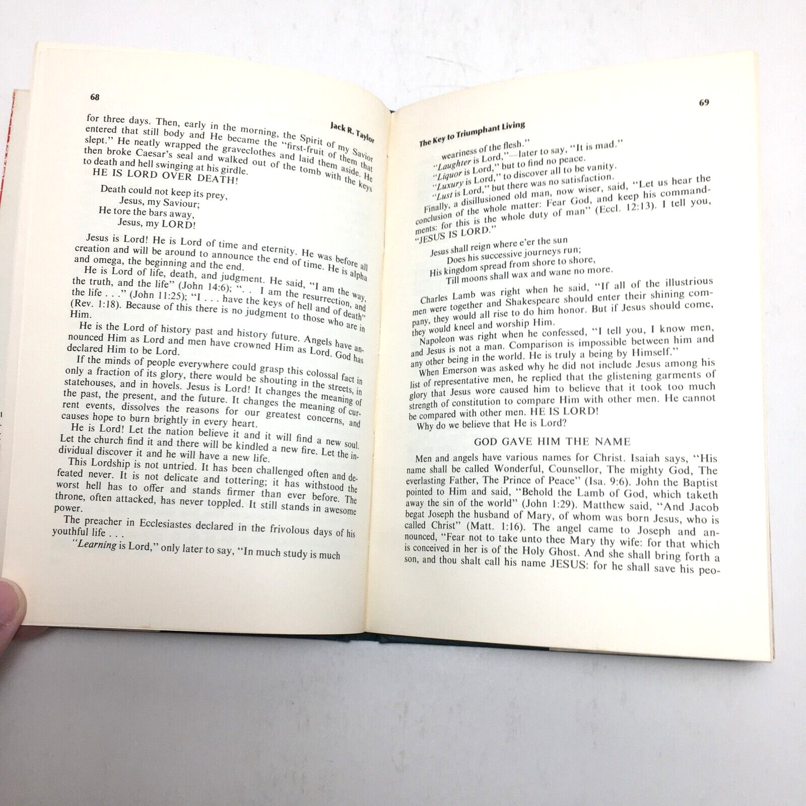 Key to Triumphant Living by Jack R. Taylor, 1971 religion personal discovery HC
