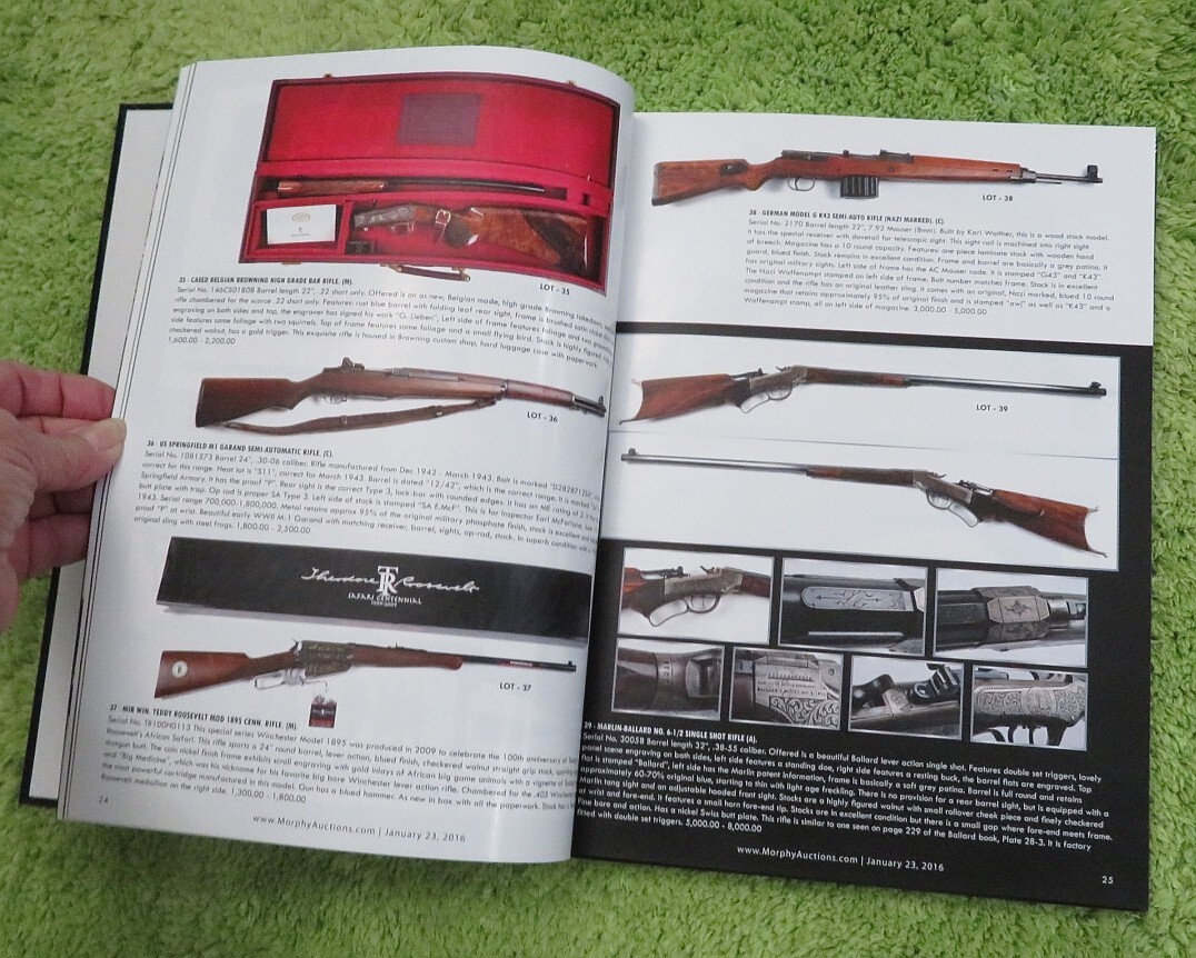 Morphy Auction HARD COVER Catalog Jan 2016 FIREARMS 328 pages Full Color
