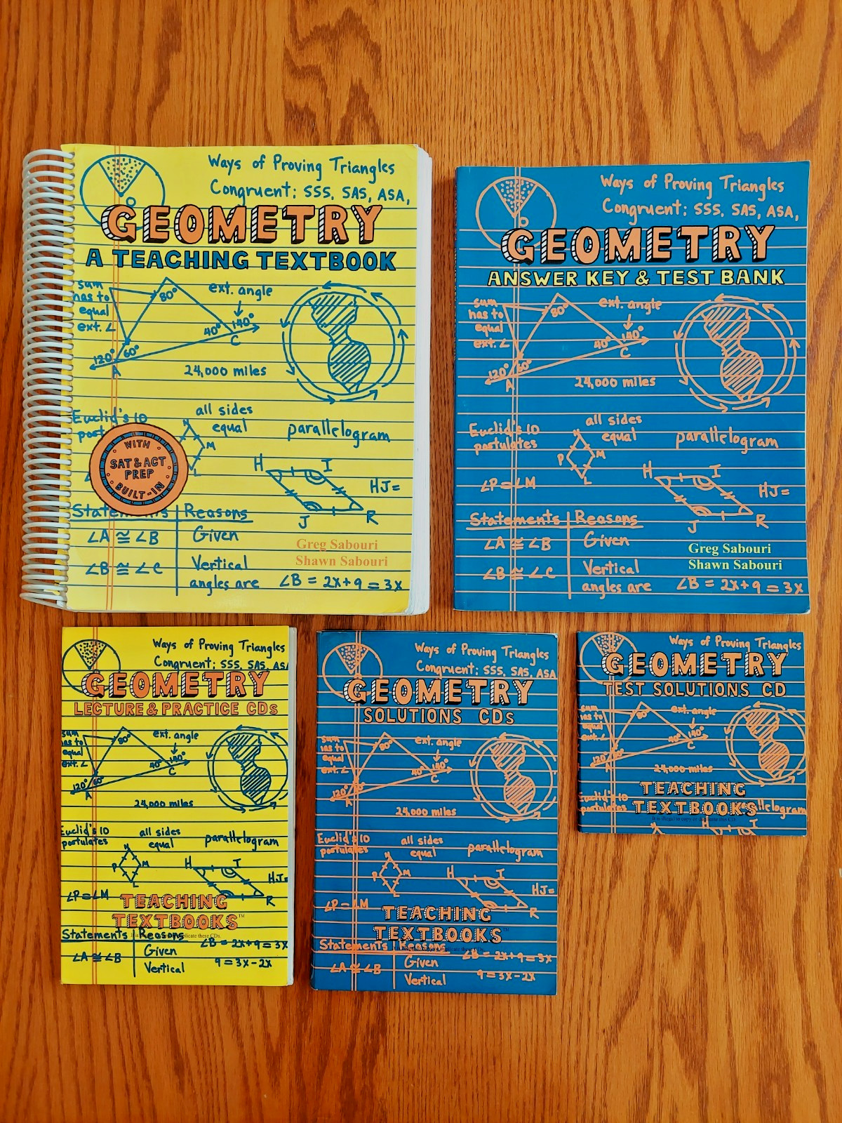 Teaching Textbooks GEOMETRY Complete SET: Textbook, Answer Key & Test Bank, CDs