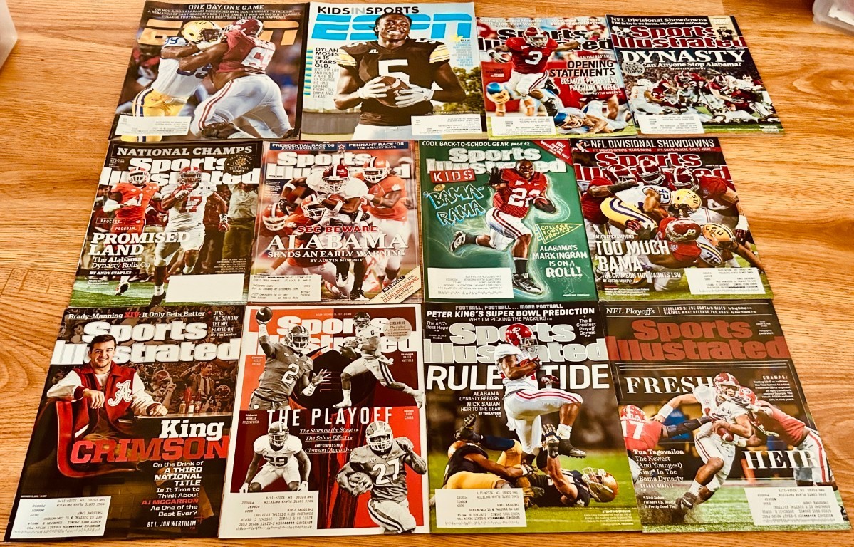 12 Alabama SI & ESPN magazines Mark Ingram Eddie Lacy AJ McCarron Tua Tagovailoa