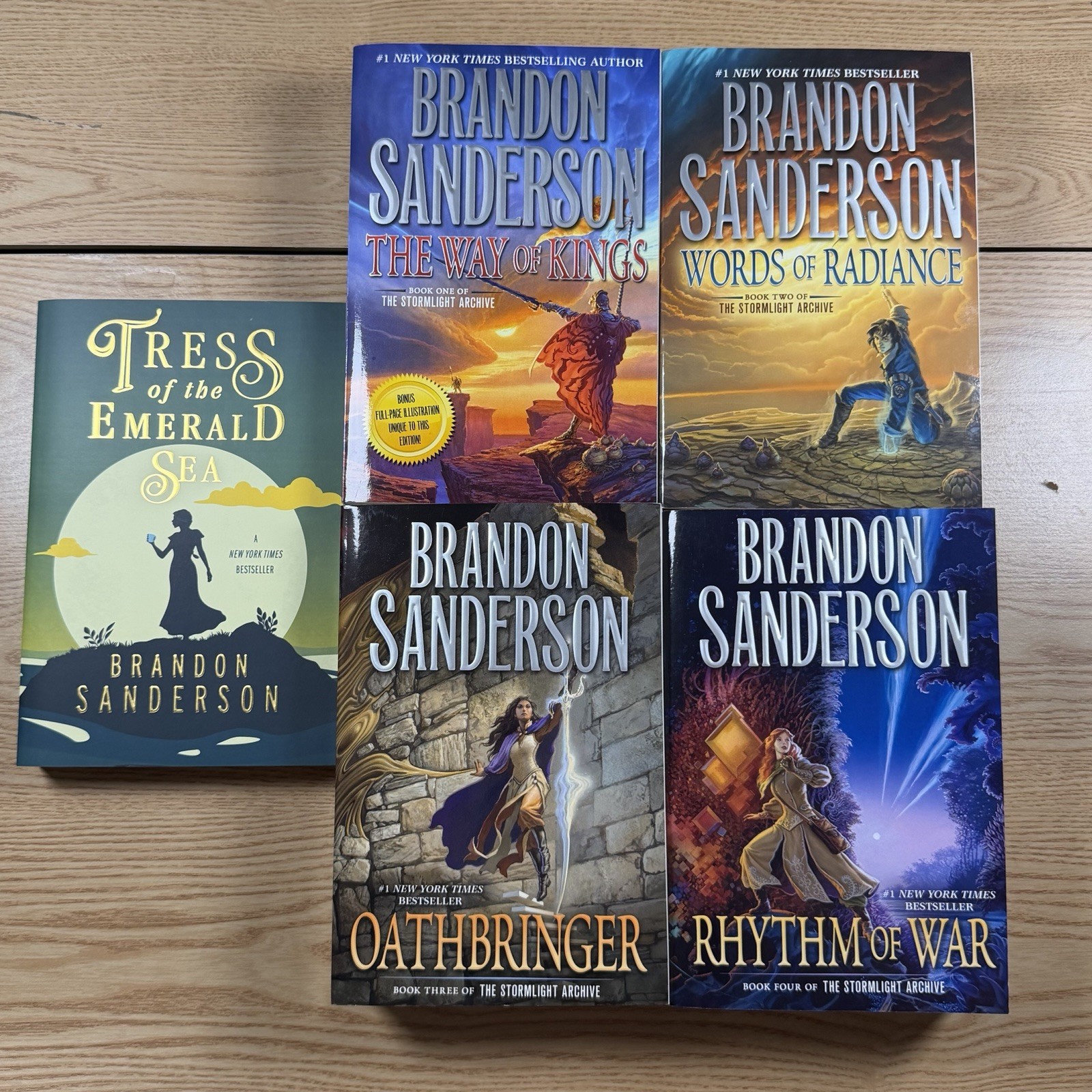 Brandon Sanderson 5 Books Stormlight Archive 1-4, Tress Of The Emerald Sea