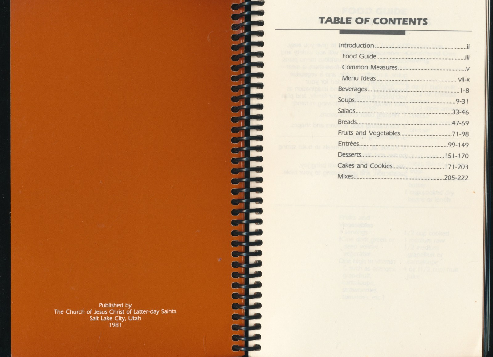 Deseret Recipes 1981 Spiral Bound Cookbook LDS Mormon Church Cooking