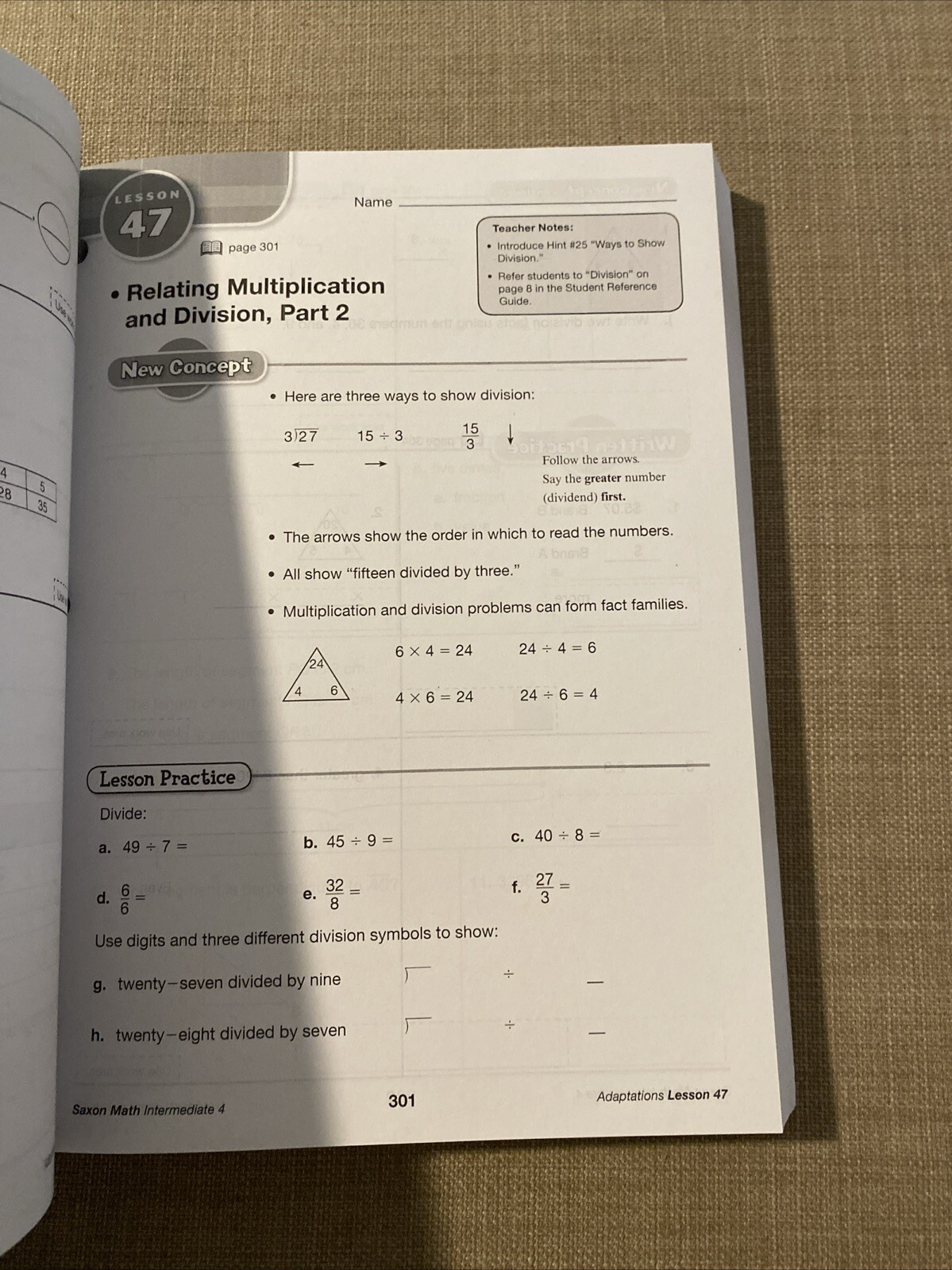 Student Workbook (Saxon Math Intermediate 4)