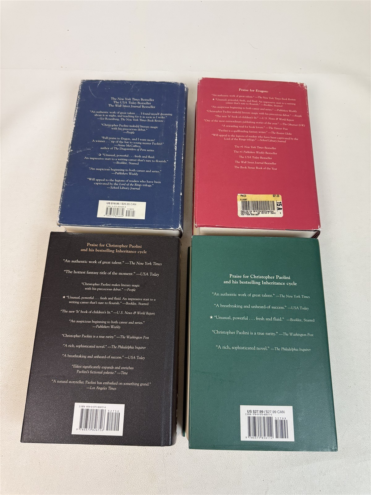 Christopher Paolini Lot 4 Inheritance Cycle Eragon Eldest Brisingr Inheritance