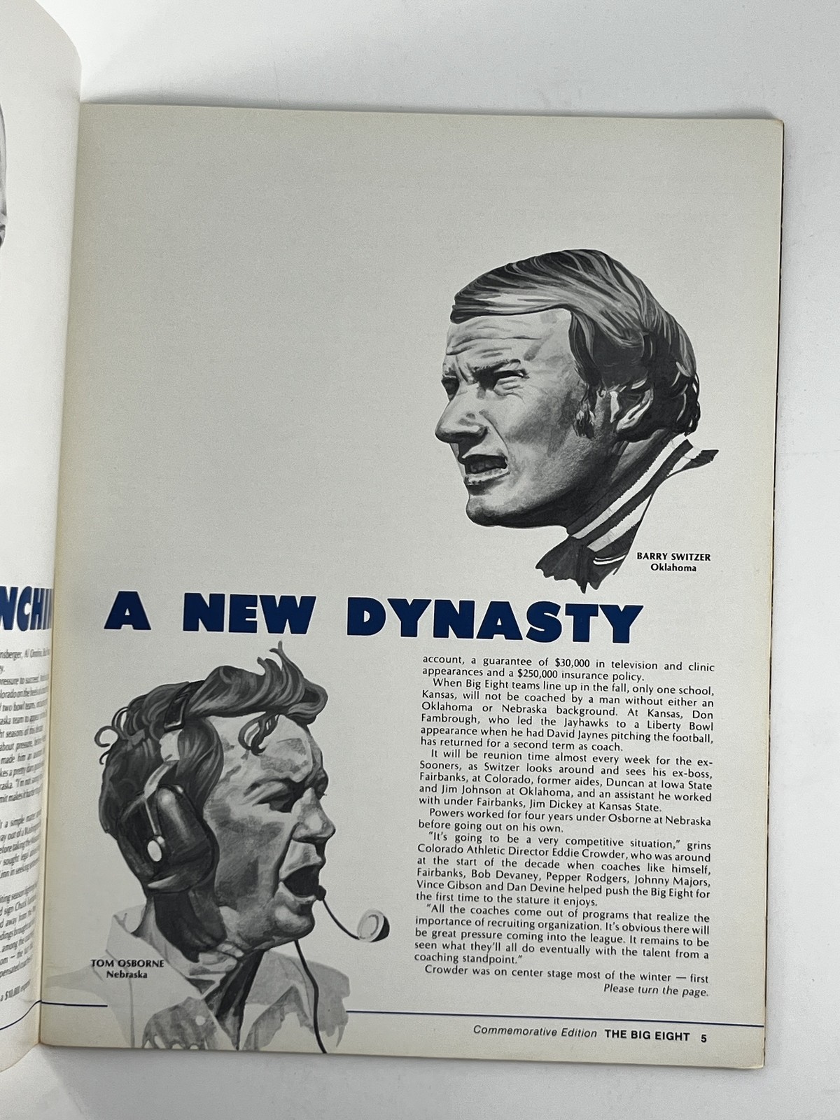 Vintage Big Eight Commemorative Edition 1979 NCAA Football Magazine Sooners
