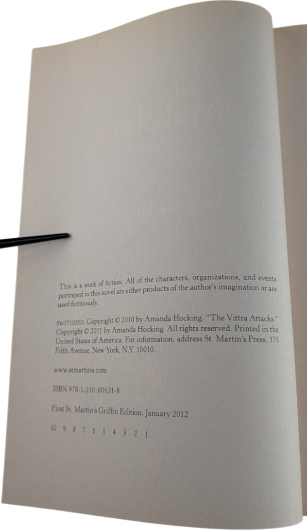Amanda Hocking Trylle Trilogy Switched Torn Ascend 3 PB St Martin’s Griffin 2012