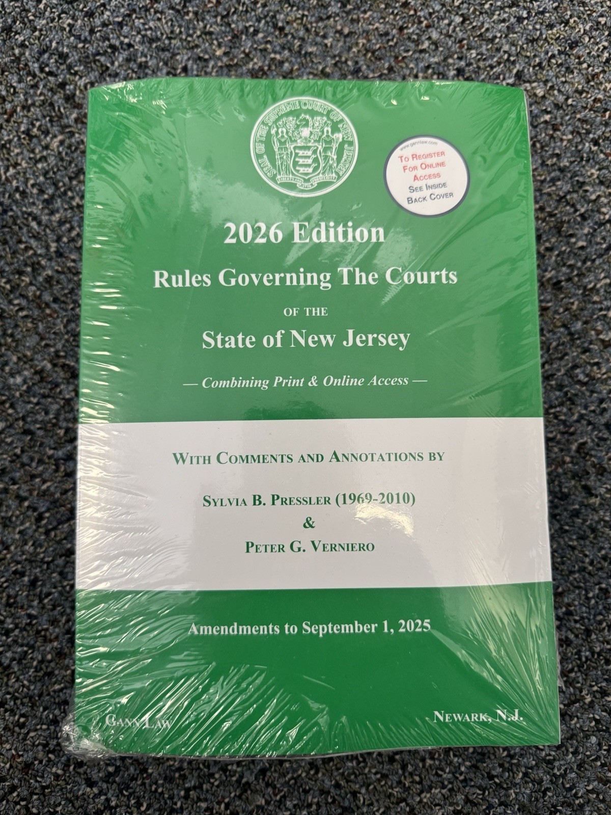 2026 NJ NEW JERSEY RULES GOVERNING THE COURT OF NEW JERSEY Book Brand New Sealed