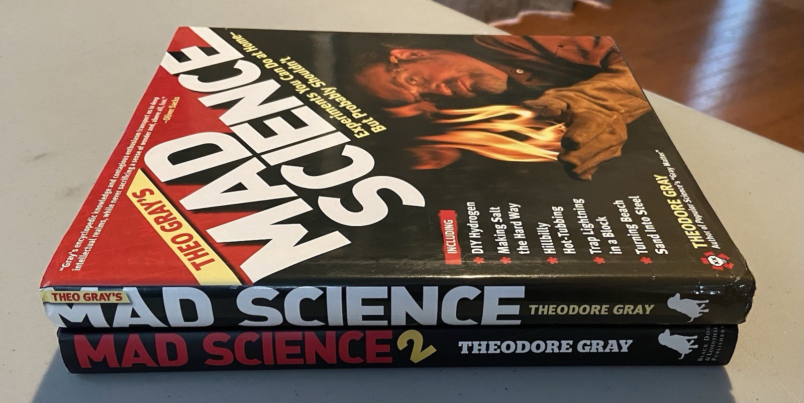 Theodore Gray Mad Science & Mad Science 2! 2x HC/DJ Home Experiment Books