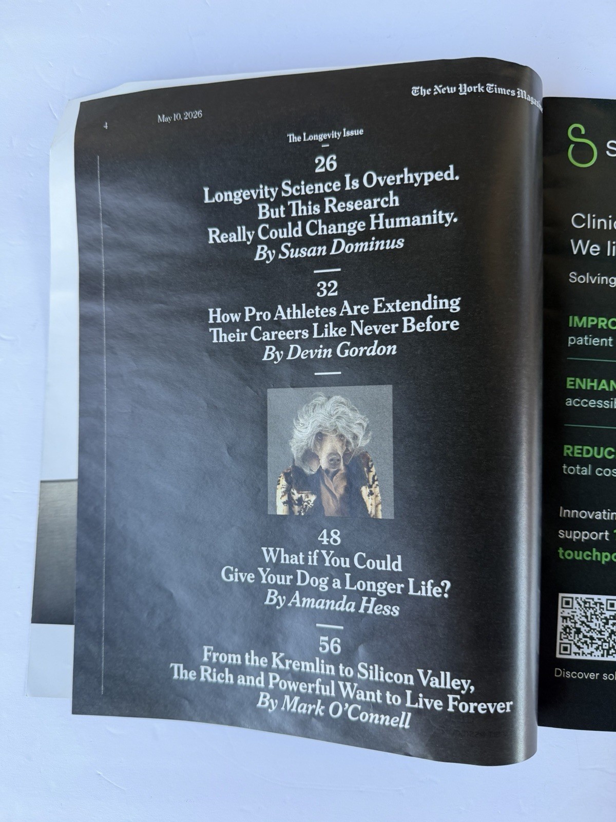 New York Times Magazine NYT May 10, 2026 The Longevity Issue Life Extension