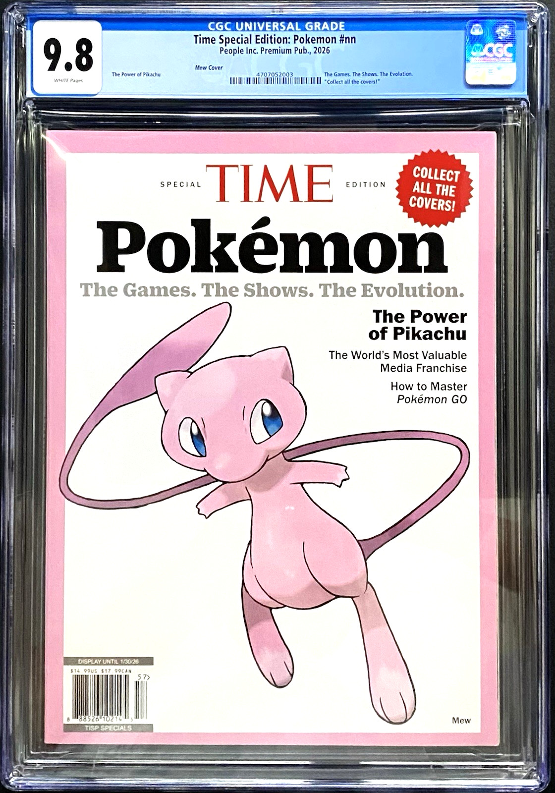CGC 9.8 Top Pop! TIME Magazine Pokémon Special Edition – MEW Variant Cover
