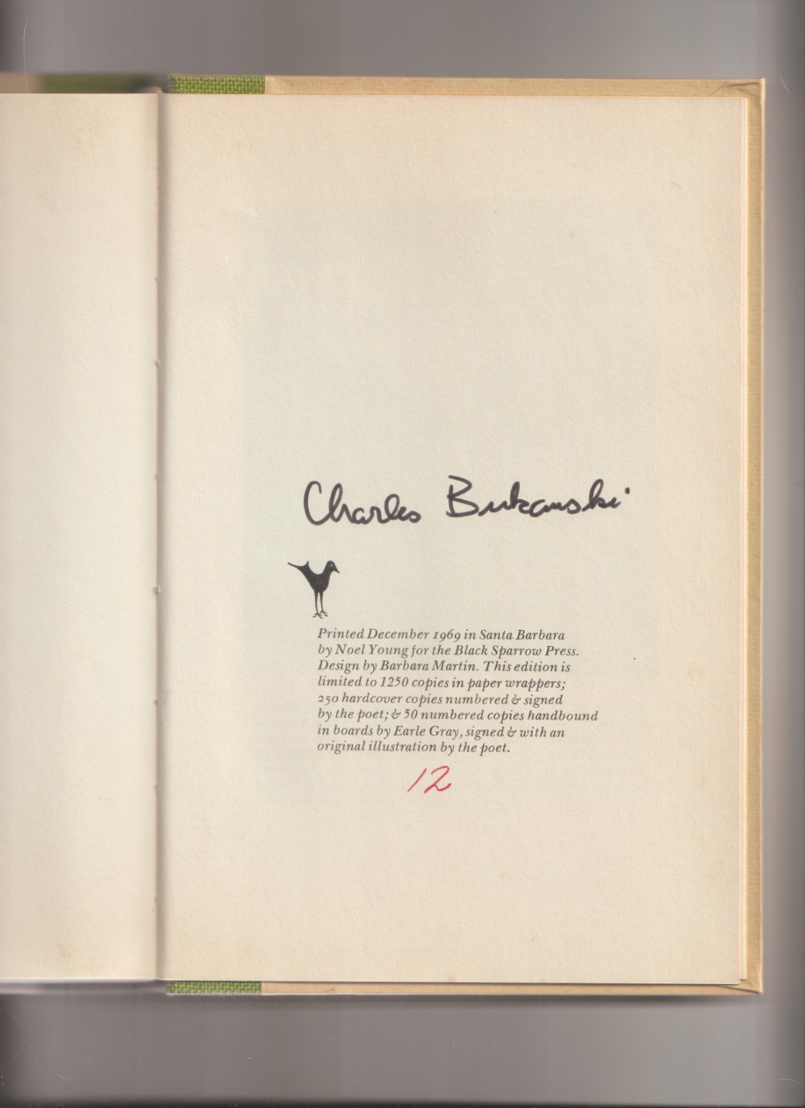 The Days Run Away Like Wild Horses Over The Hills(Signed. Limited, First Edition