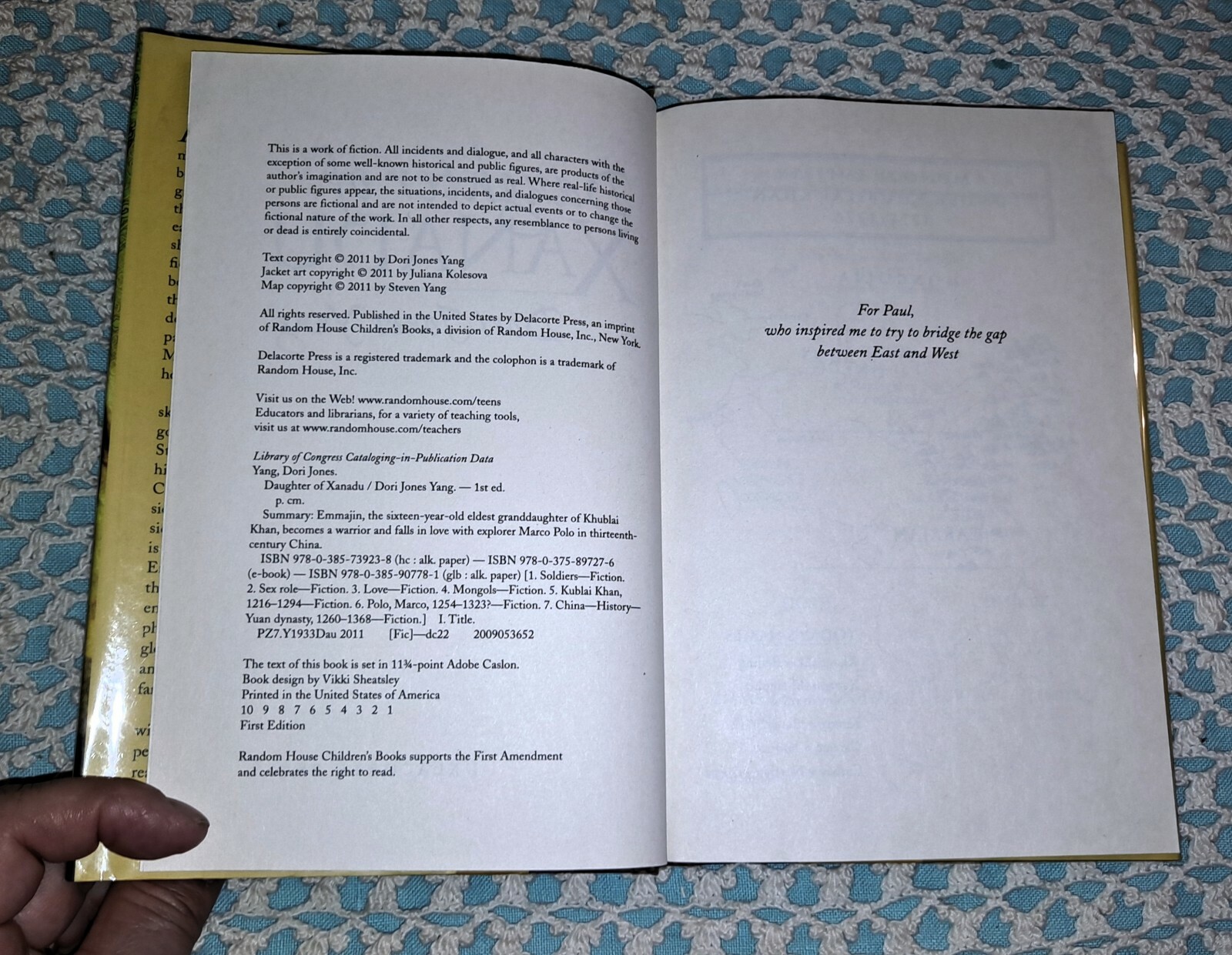 Daughter Of Xanadu by Dori Jones Yang, 2011, 1st Edition, HC w/ DJ, 336 pages