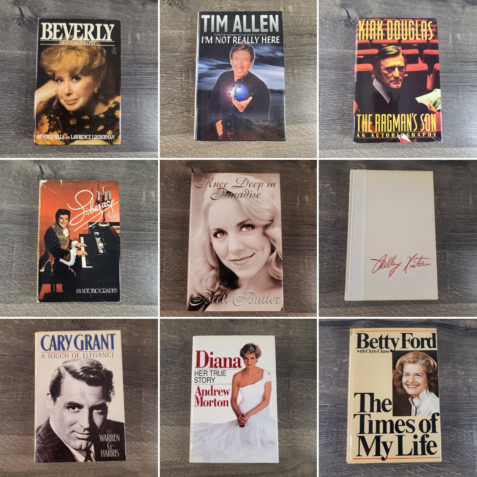 Tim Allen Princess Diana Betty Ford Book Lot of 9 Memoir Autobiography Hardcover