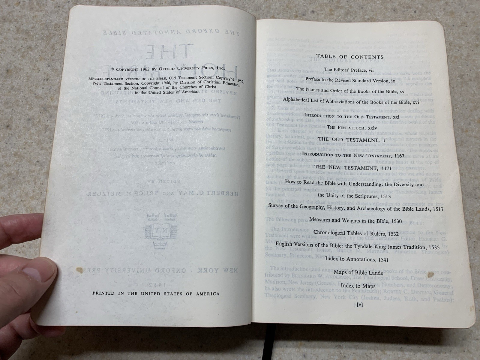 OXFORD ANNOTATED BIBLE RSV Revised Standard Version LEATHER 1962 Old & New Test
