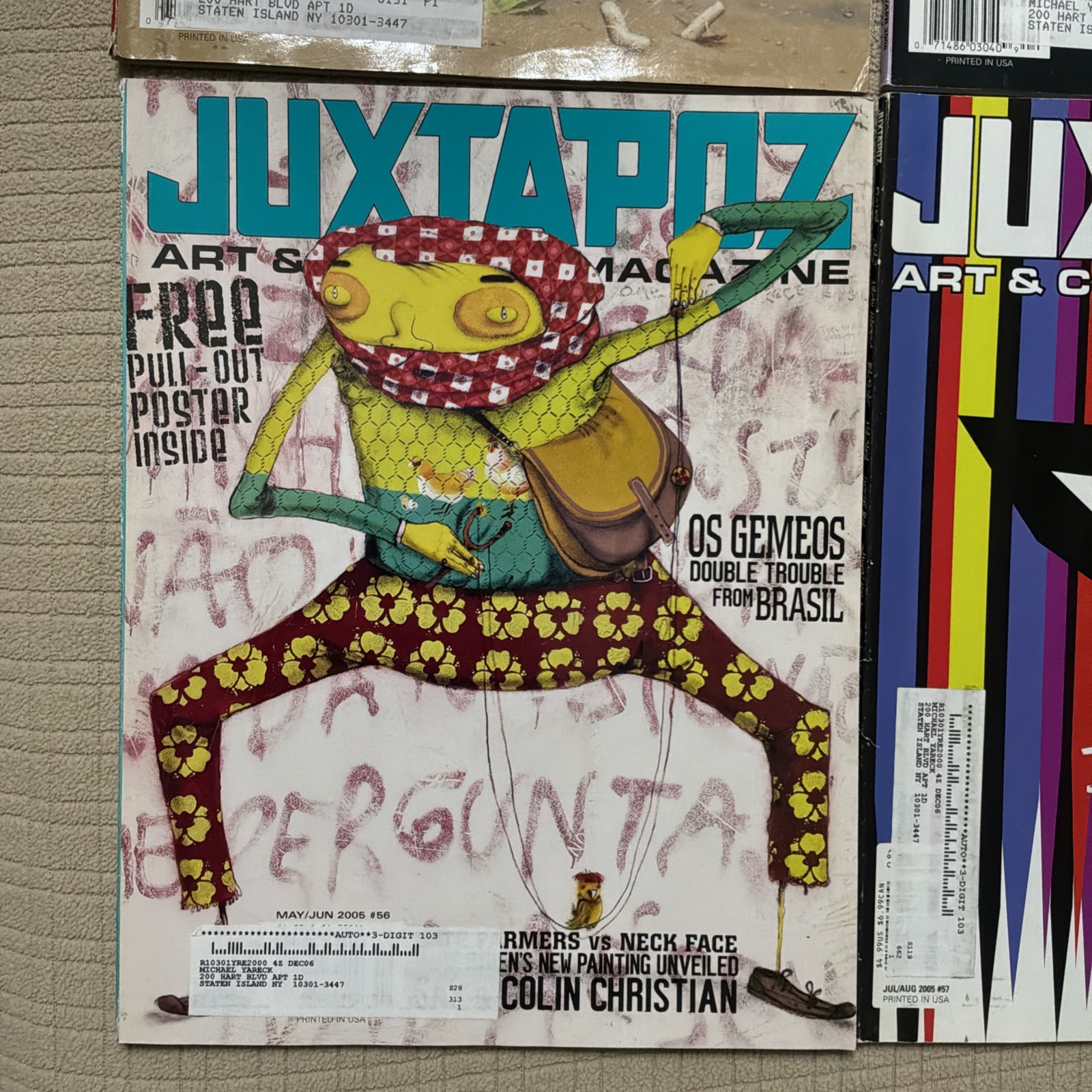 JUXTAPOZ Bimonthly 5 Magazines 2005 #54,55,56,57 +Special Black & White Issue