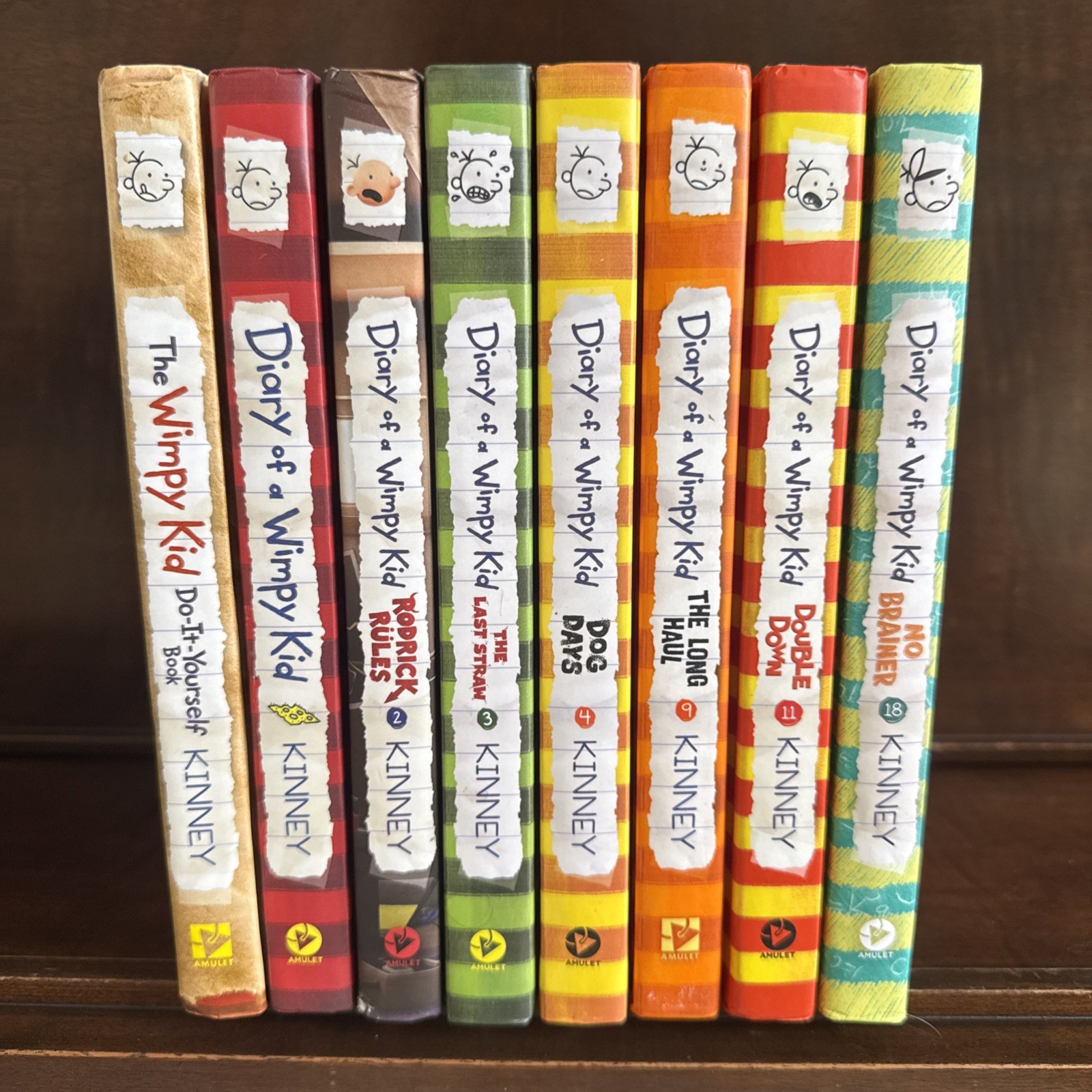 Diary of a Wimpy Kid Lot 8 Hardcover 1 Paperback Book Jeff Kinney Set Mixed Lot