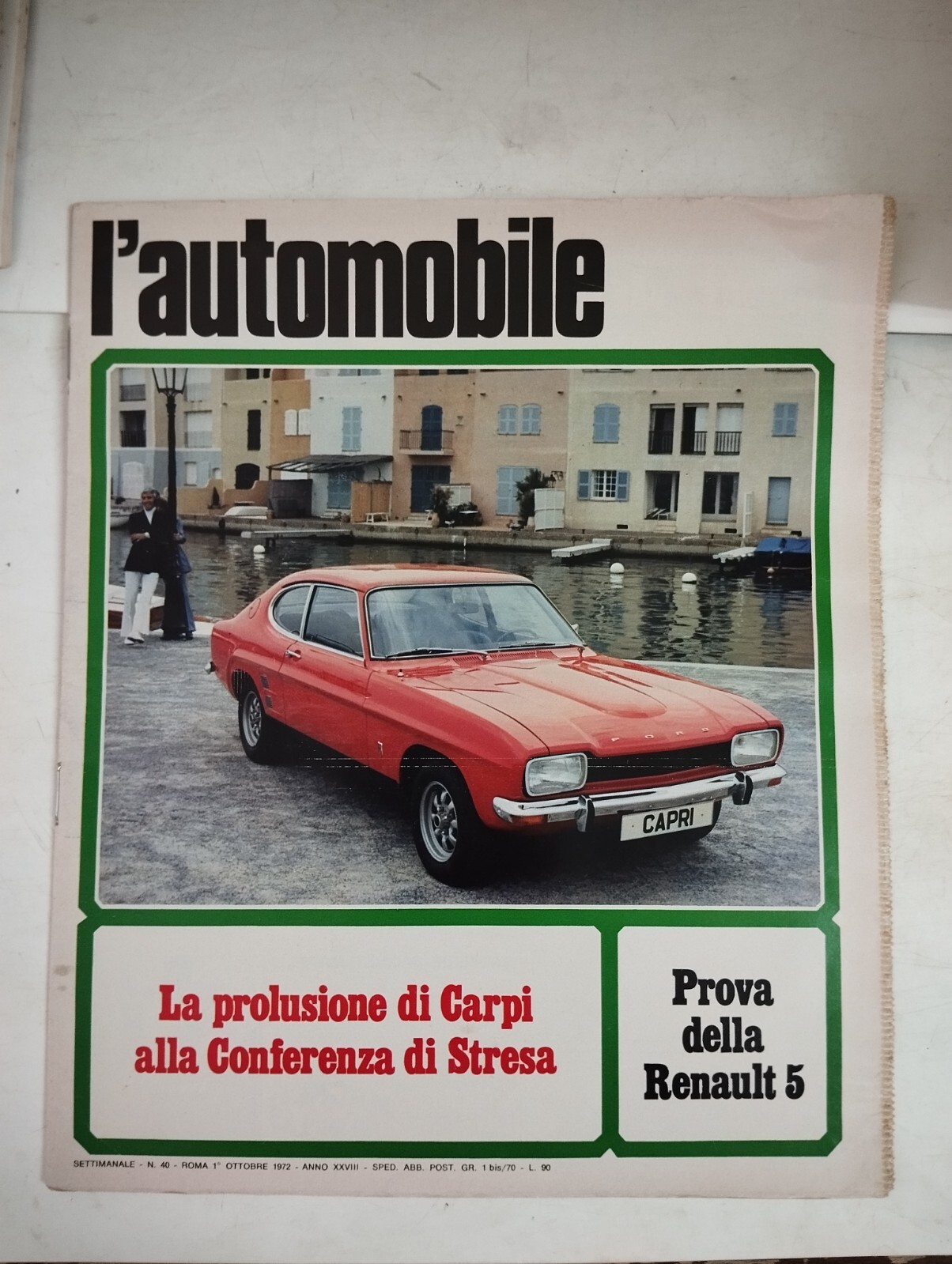 1972 10 33.8oz’ Automobile 1 October 1972 N.40 Year Xxviii Renault 5