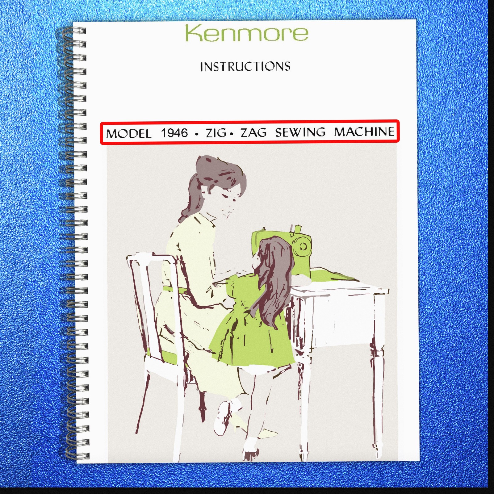 KENMORE 158 1946 Zig-Zag Sewing Machine Instruction Manual BINDER – FRONT & BACK