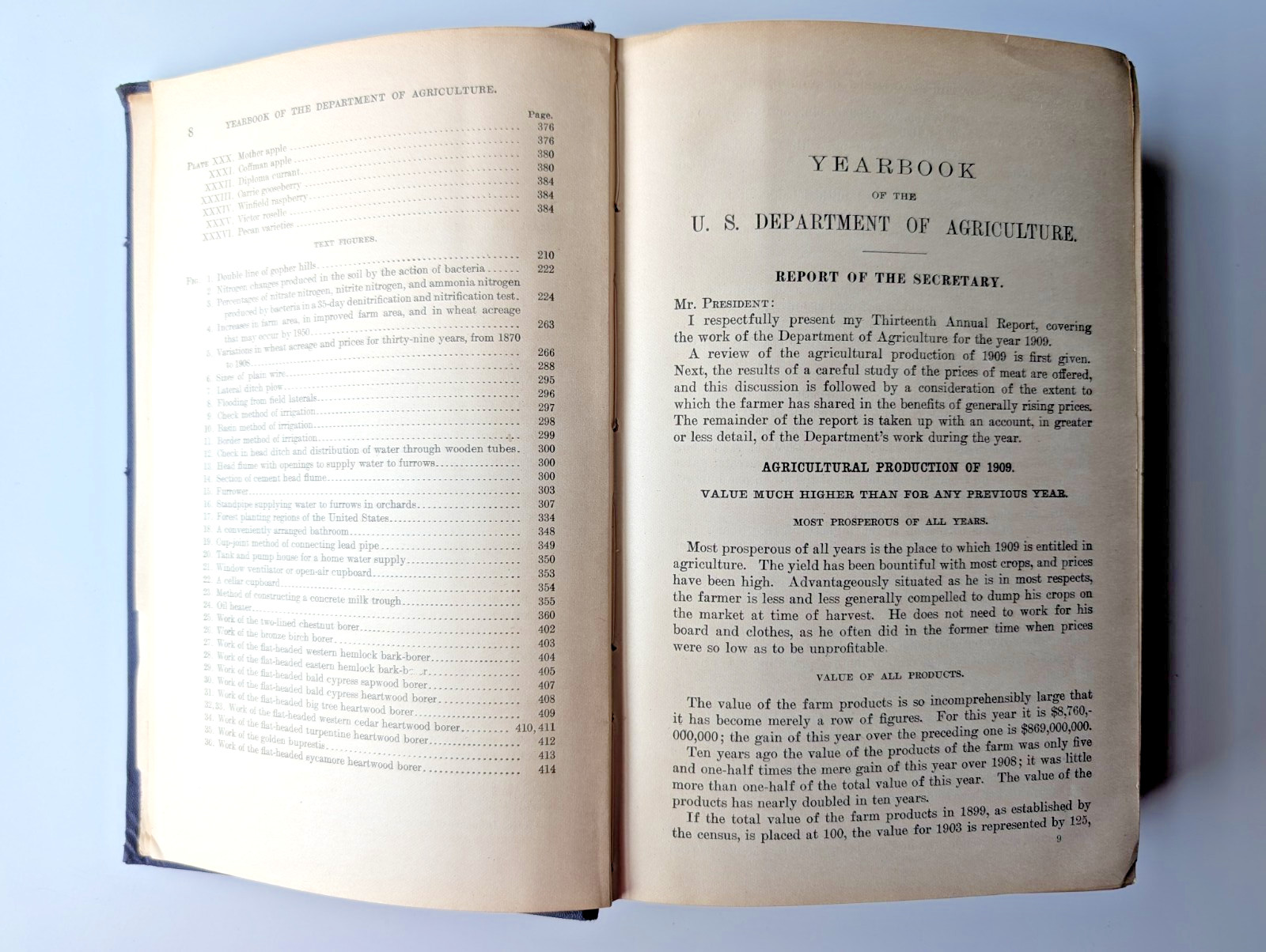 Yearbook of the U.S. Department of Agriculture, 1909 Illustrated Antique HC Book