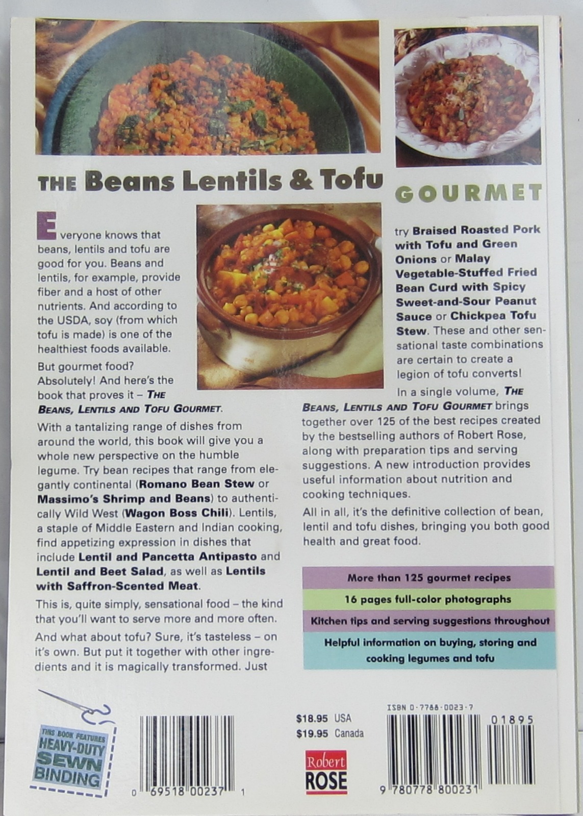 Beans, Lentil and Tofu Gourmet by Editors of Robert Rose