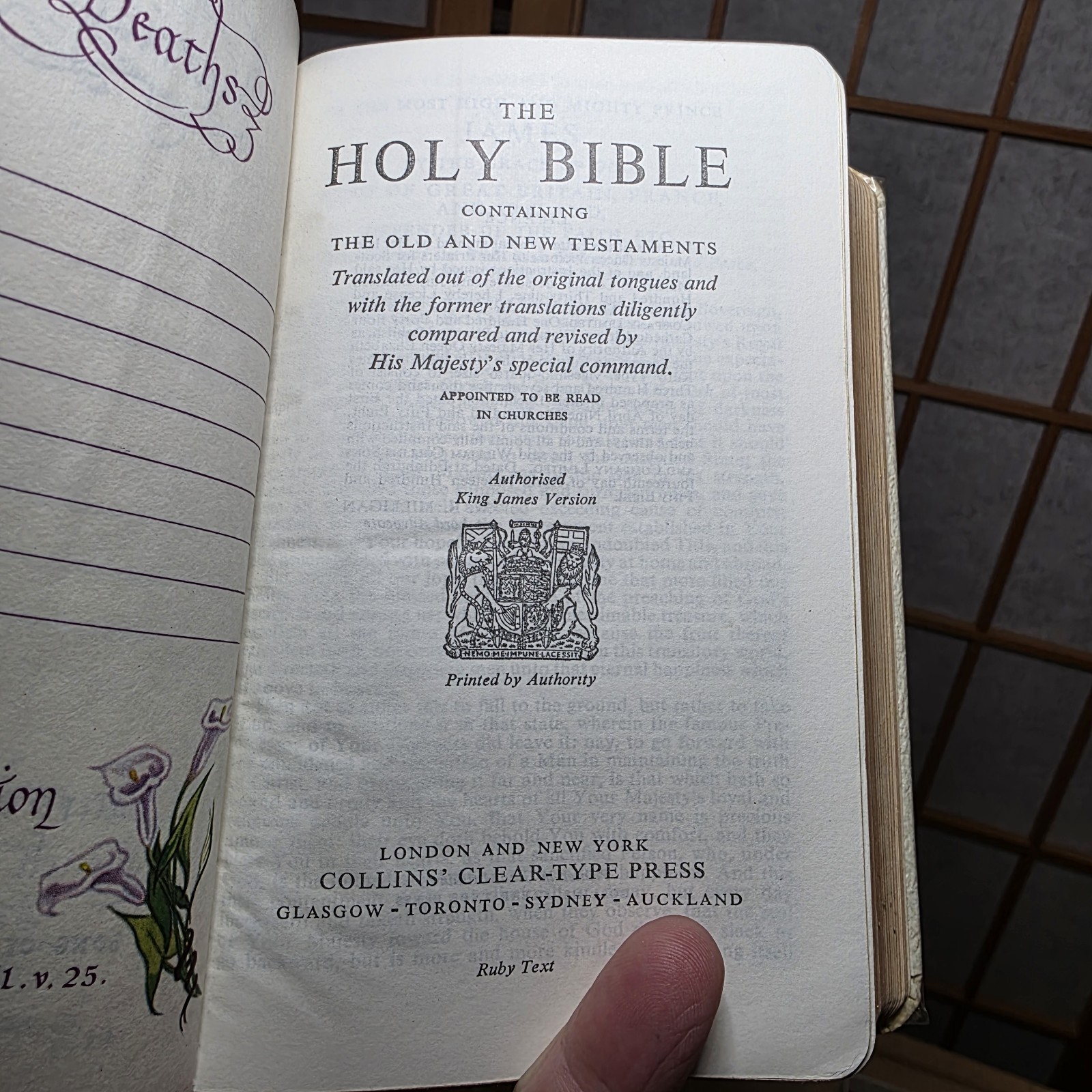 Bride’s Bible KJV Collins England 1958 White Leatheroid Gold Edges Original Box