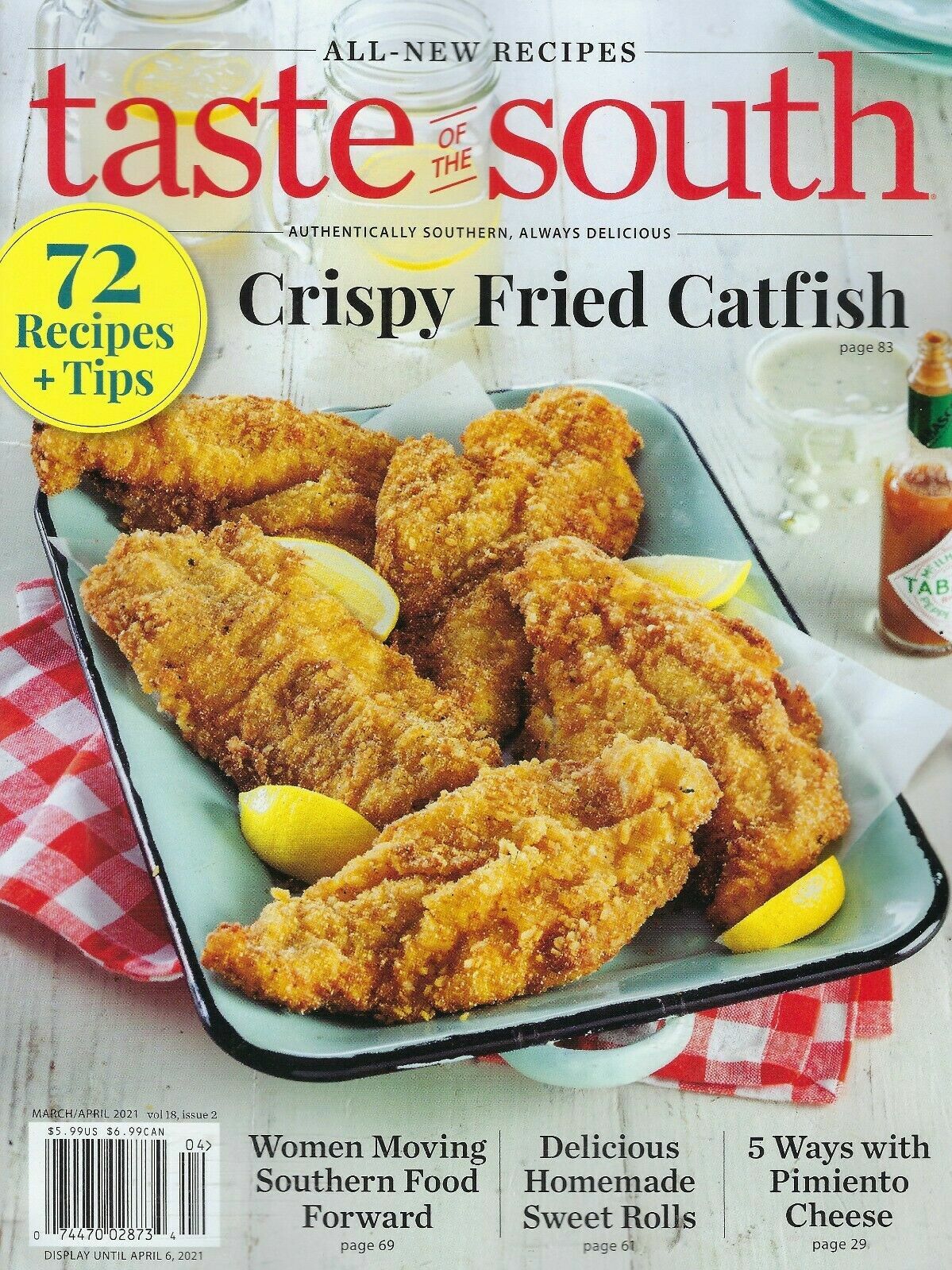TASTE OF THE SOUTH MARCH/APRIL 2021 / CRISPY FRIED CATFISH / ALL-NEW RECIPES