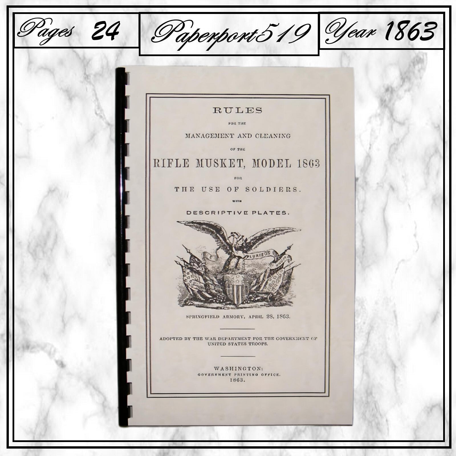 1863 Springfield Armory Rifle Musket Model 1863, 24 Pages