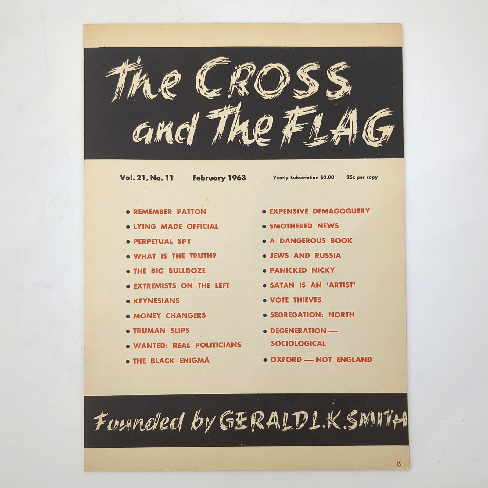 The Cross and the Flag February 1963 Essays Monthly Magazine Gerald LK Smith