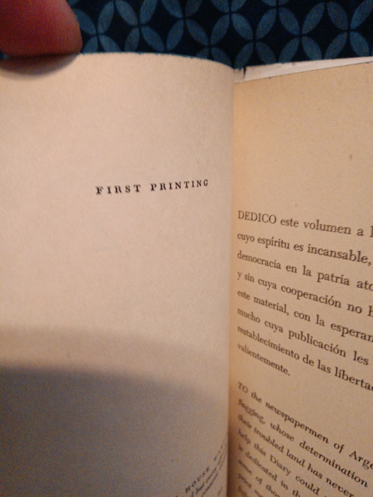 ARGENTINE DIARY by Ray Josephs, First Print 1944, Random House, HC, Dust Jacket