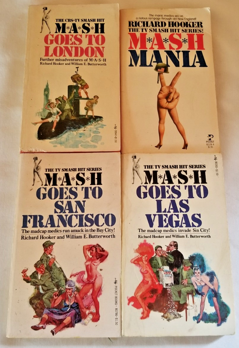 MASH Novels Lot Of 4 MM Paperbacks Richard Hooker W.E. Butterworth Pocket Books