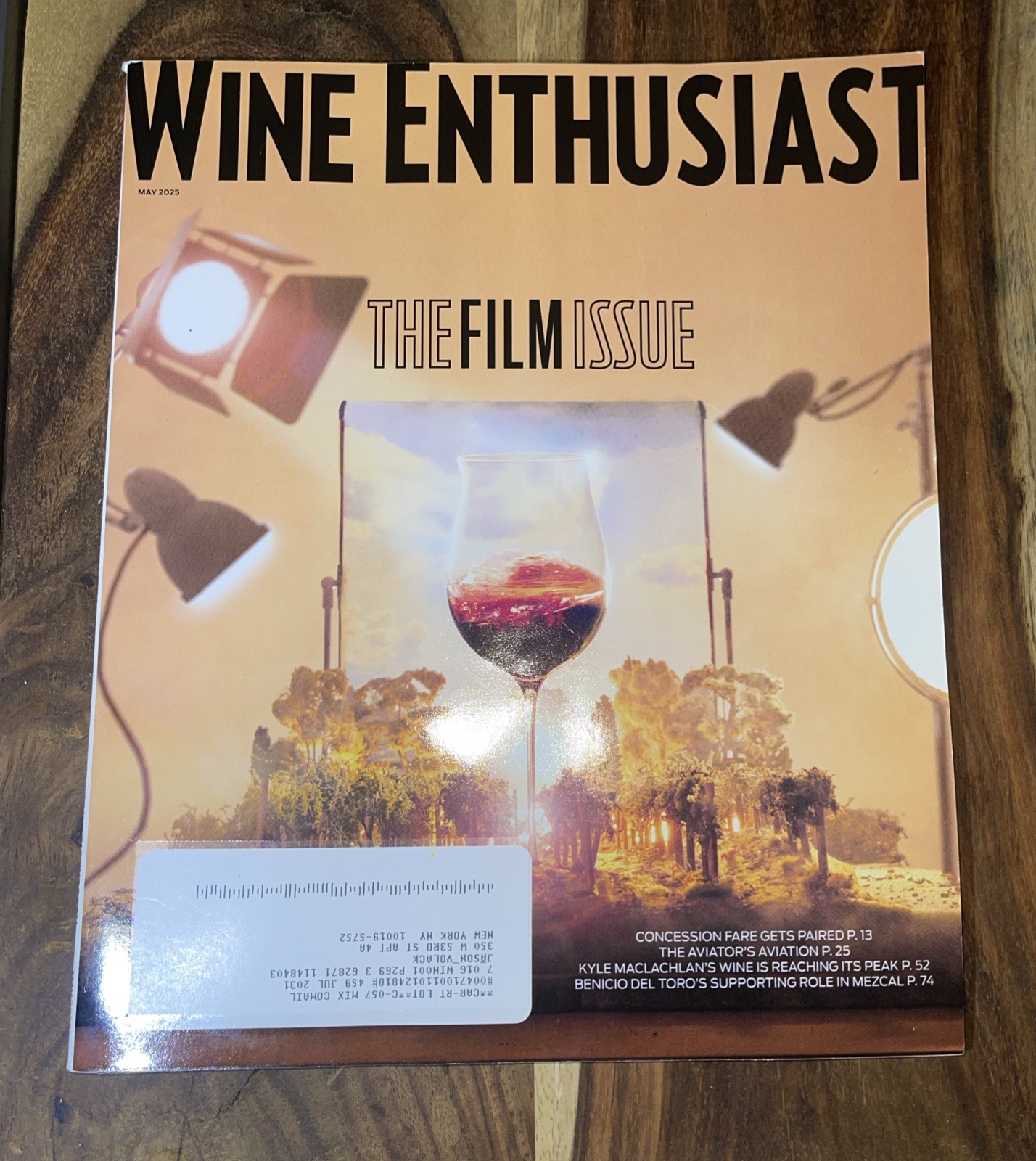 Wine Enthusiast Magazine May 2025 Film Issue Concession Fare Aviators Aviation