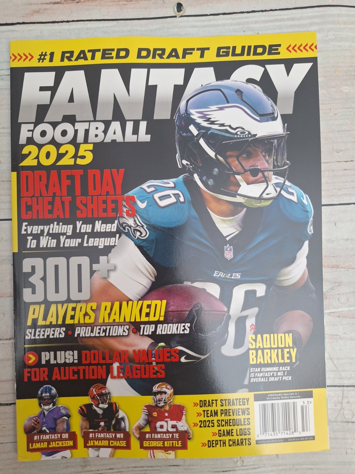 Fantasy Football 2025 September 2025 Magazine Draft Day Cheat Sheets Leagues