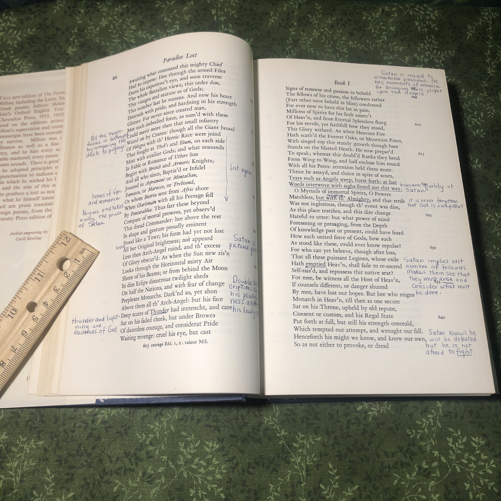 The Poetical Works of John Milton – Oxford University Press, 1958 Annotated HC