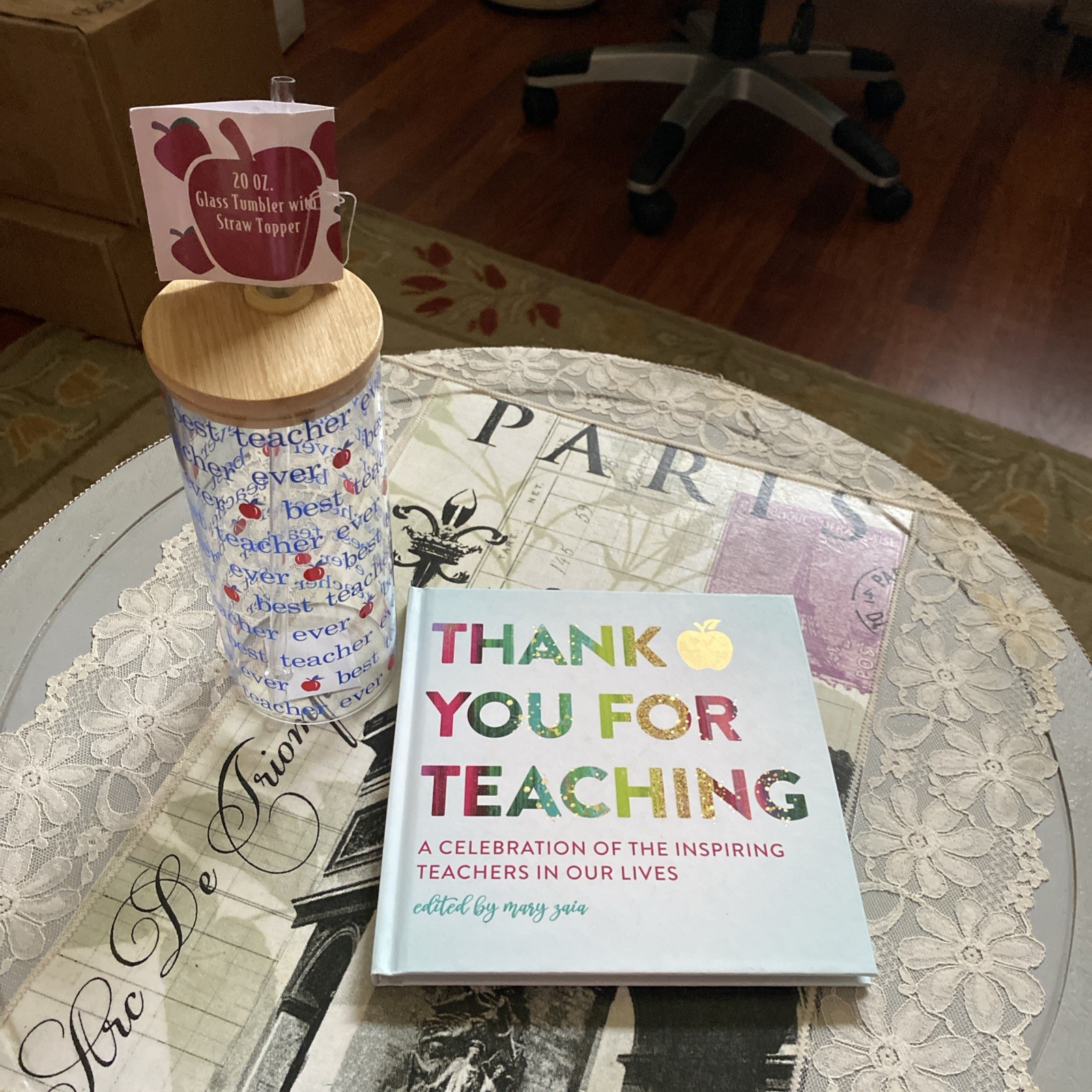 Thank You For Teaching Teacher Appreciation Book 20 Oz Tumbler Lot-Both NEW!