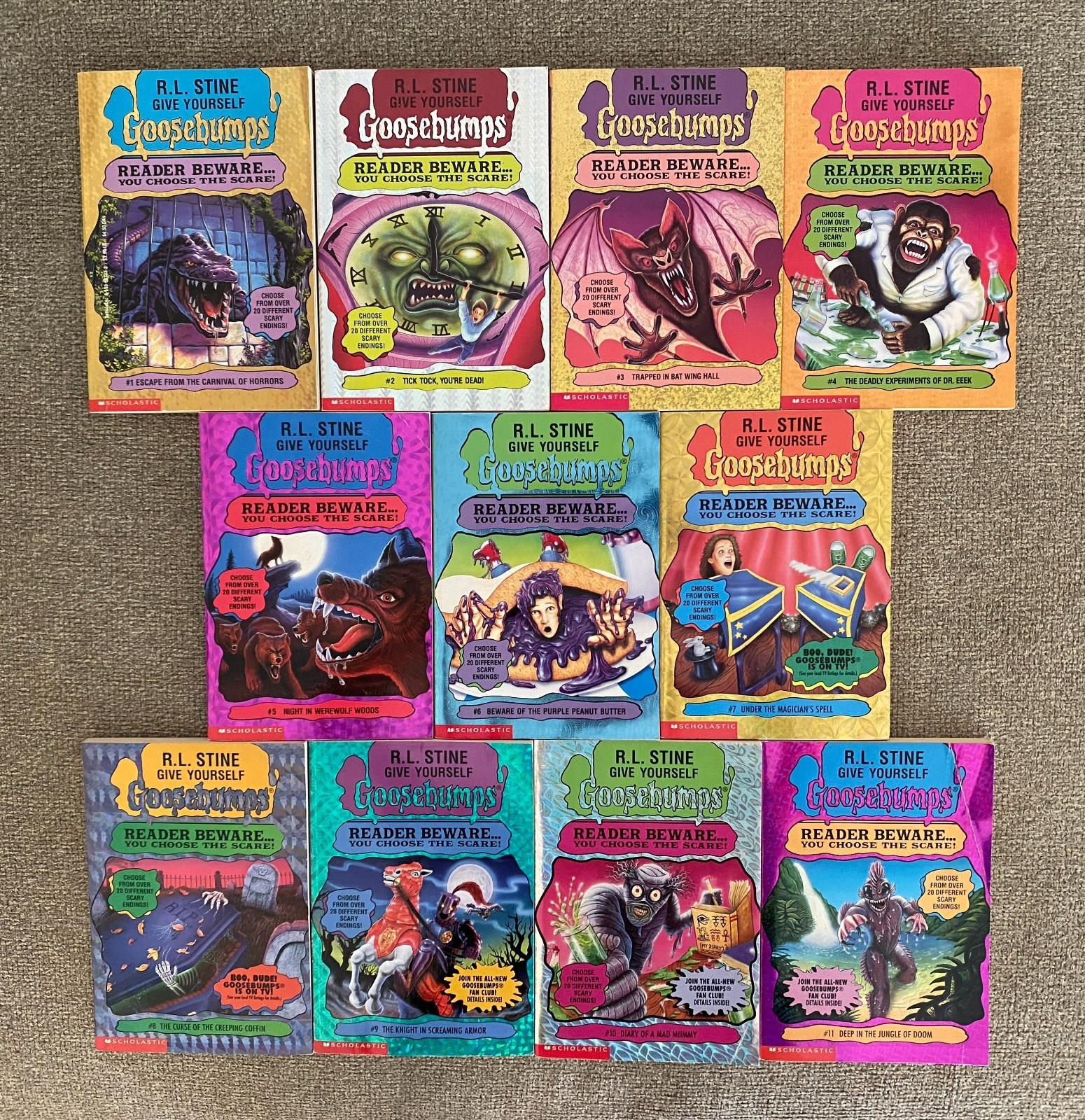 VG+/LN Give Yourself Goosebumps Complete Set 1-22, 18 1st prints ~ R.L. Stine