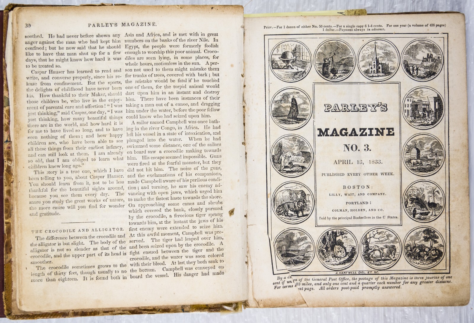 1833-1834 PARLEYS MAGAZINE FOR CHILDREN AND YOUTH Read B674