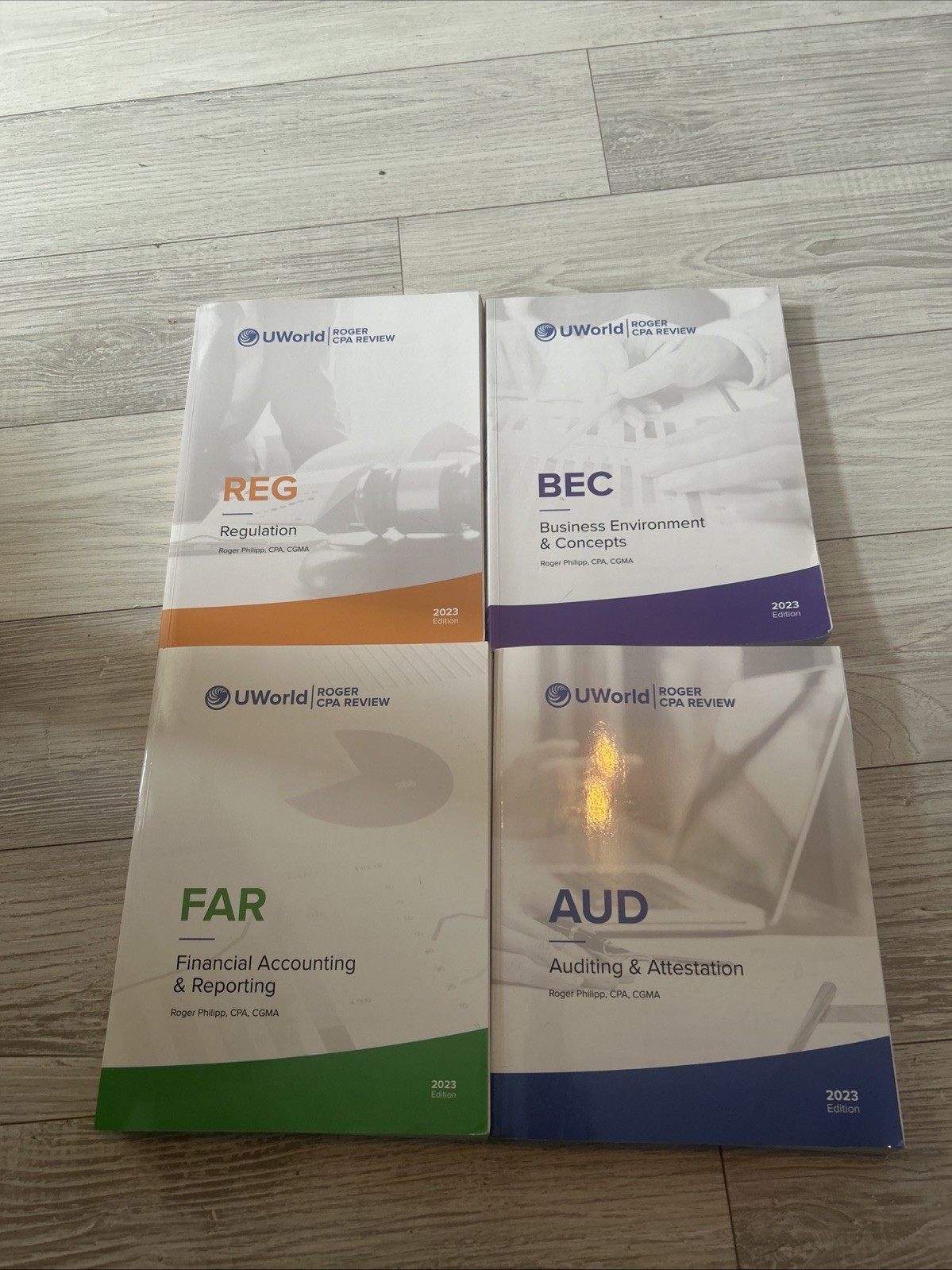 Uworld Roger CPA Review 2023 editon book set 4 Books