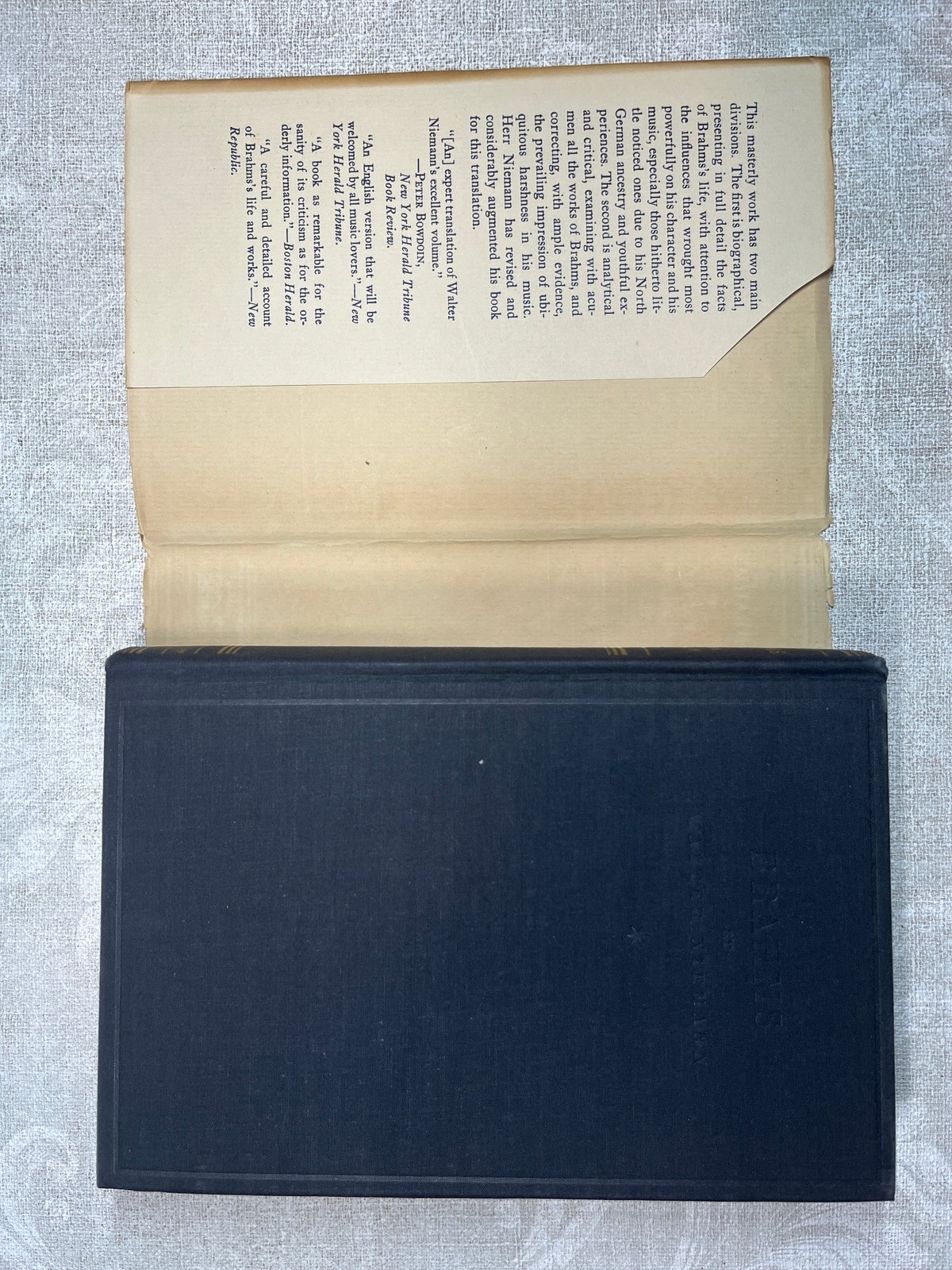 1947 Brahms by Walter Niemann Alfred A Knopf Sixth Printing Illustrated