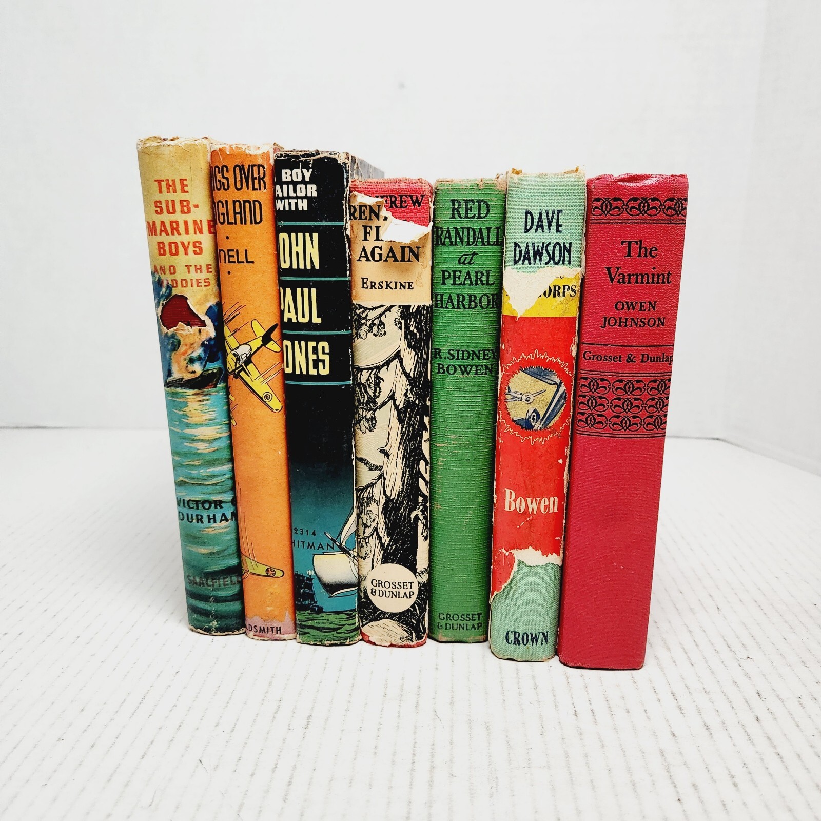 Children’s WWII 1940s Book Lot/7 Vintage HC Bowen Erskine Johnson Snell Military