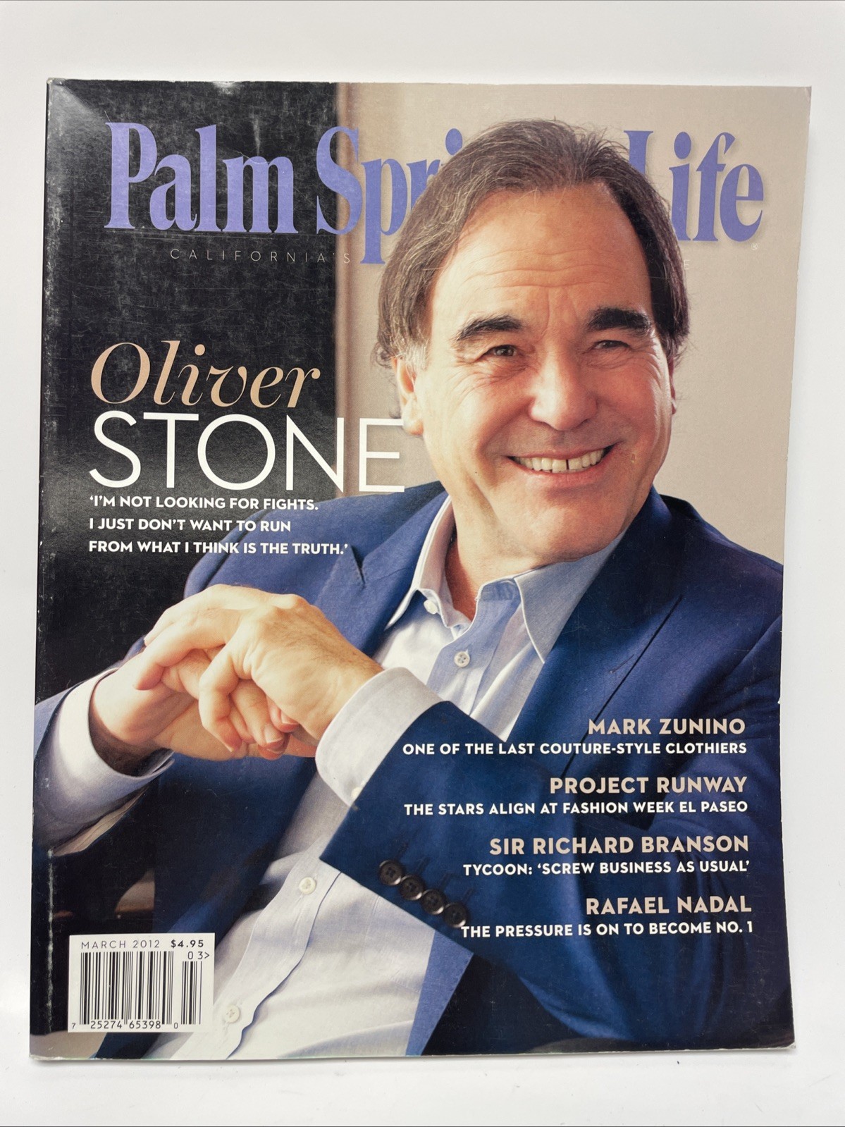 PALM SPRINGS LIFE Magazine, Oliver Stone (March 2012)