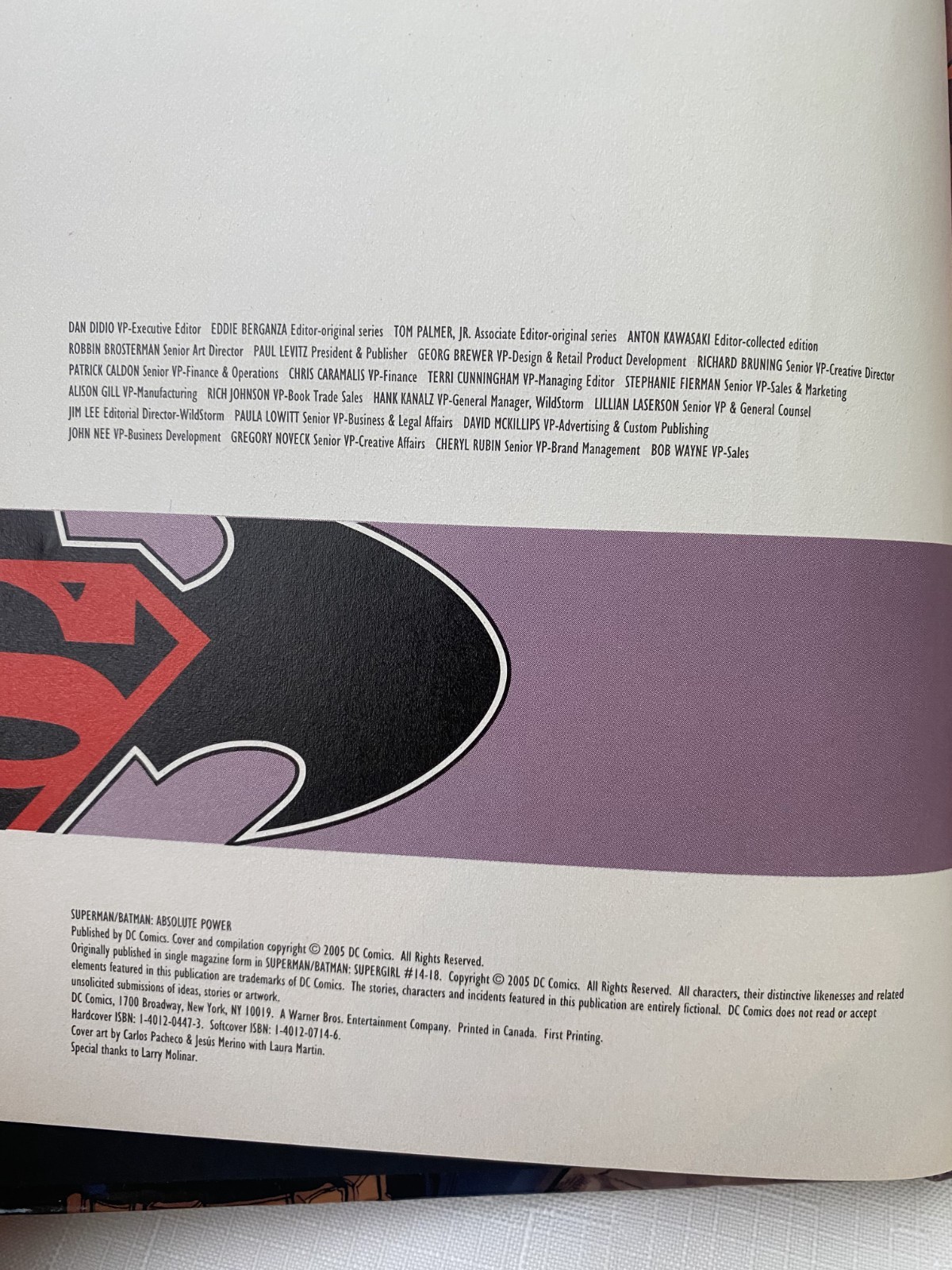 Superman/Batman Absolute Power Loeb Pacheco Merino DC Comics HC Graphic Novel