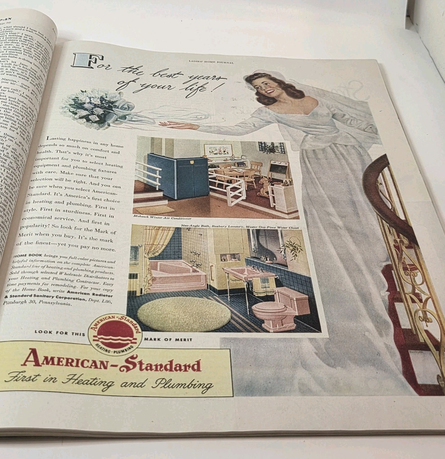 Vtg LADIES HOME JOURNAL MAG Aug. 1948 40s Fashion Full Color Ads Beauty READ