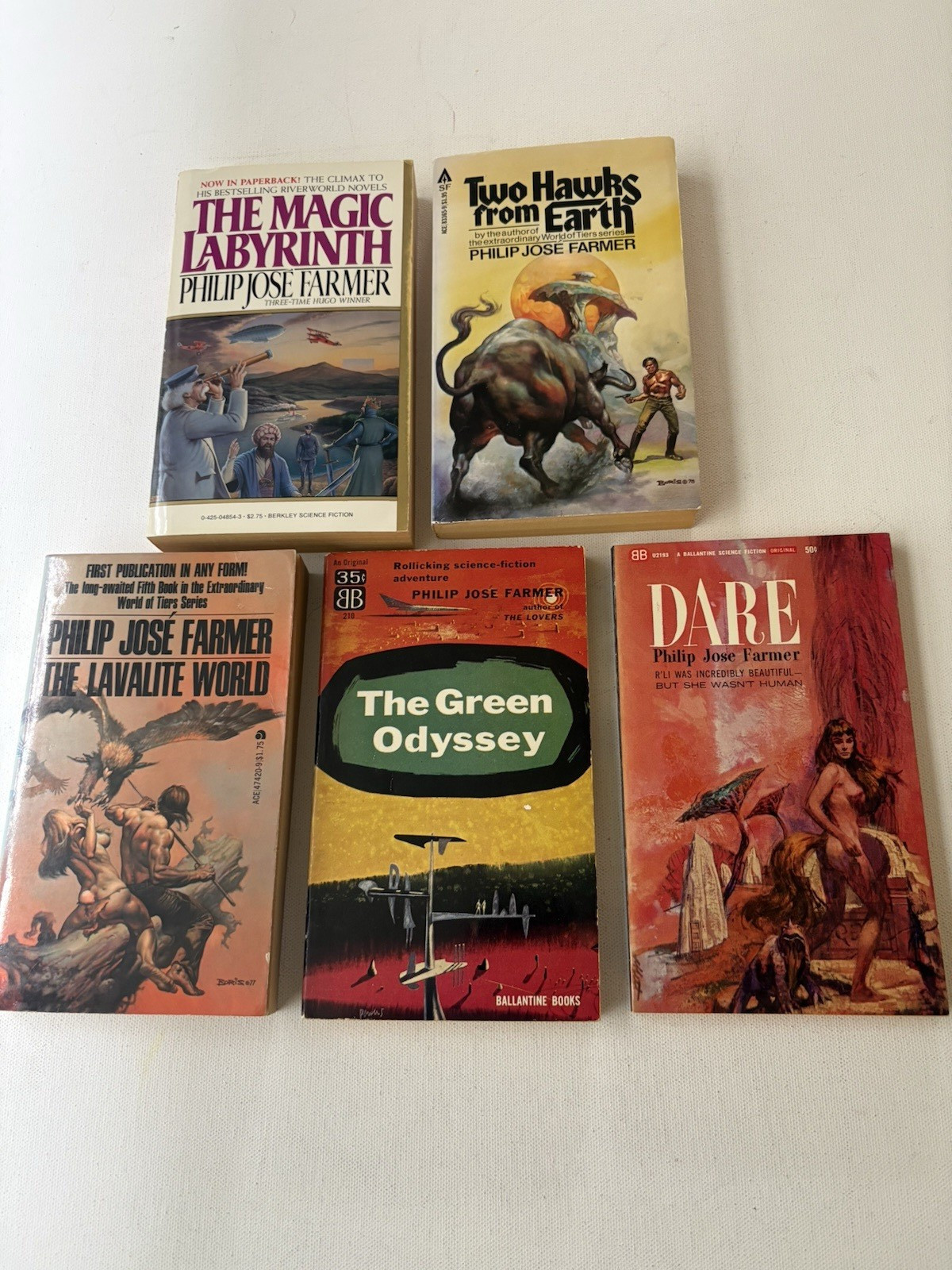 Lot Of 5 Philip Joseph Farmer Books – The Green Odyssey, The Lavalite World …