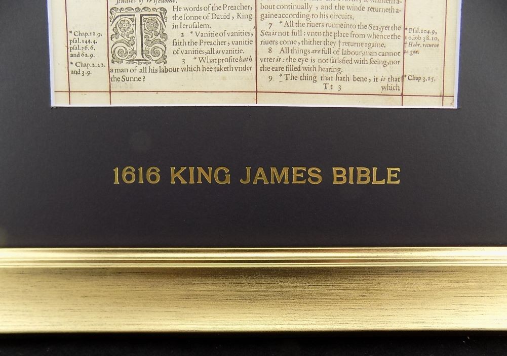 DESCRIPTION OF A GOOD WOMAN 1616 KING JAMES BIBLE PROVERBS 31 FRAMED PAGE LEAF