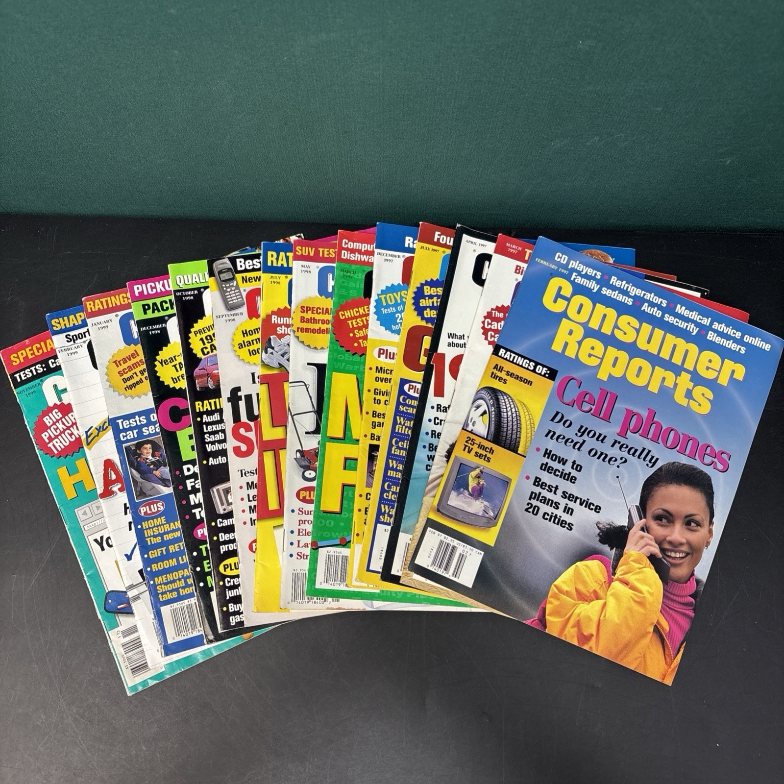 Lot of 13 Consumer Reports Magazines (1997-1998-1999’s)Vintage Good Condition