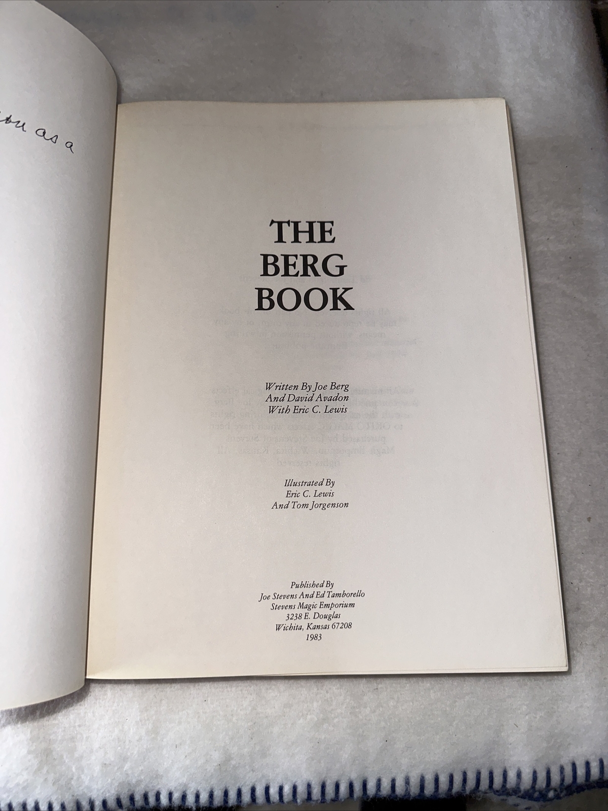 The Berg book by Joe Berg David Avadon Eric C. Lewis Tom Jorgenson Signed By Joe