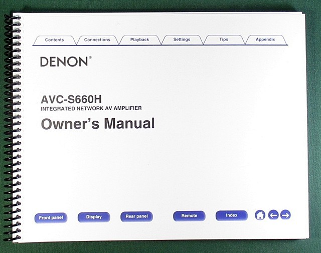 Denon AVC-S660H Instruction Manual: Full Color 232 Pages & Protective Covers!