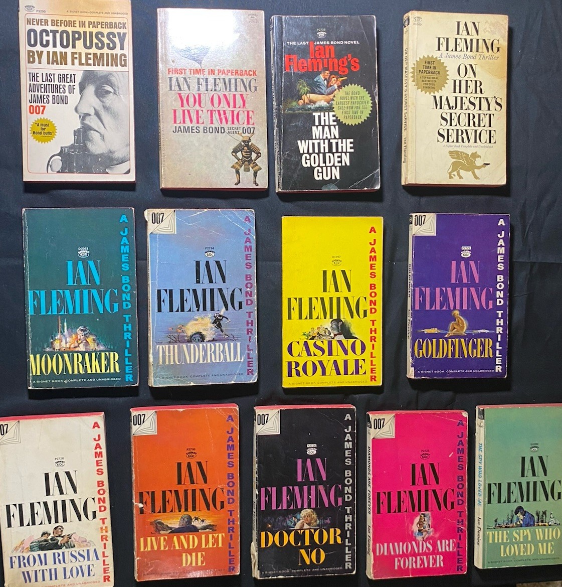 JAMES BOND 007 IAN FLEMING 13 BOOK LOT FIRST PRINTINGS OCTOPUSSY OHMSS YOLT